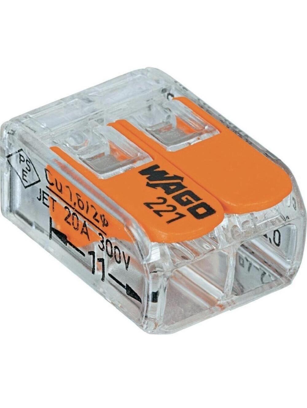 Wago 221-412 LEVER-NUTS 2 Conductor Compact Connectors 120PK